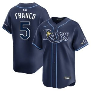 Wander Franco Tampa Bay Rays Navy Road Limited Jersey - All Stitched