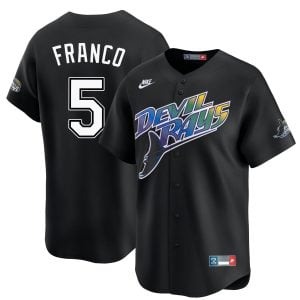 Wander Franco Tampa Bay Rays Black Cooperstown Collection Limited Jersey - All Stitched