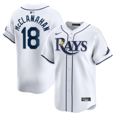 Shane McClanahan Tampa Bay Rays White Home Limited Jersey - All Stitched