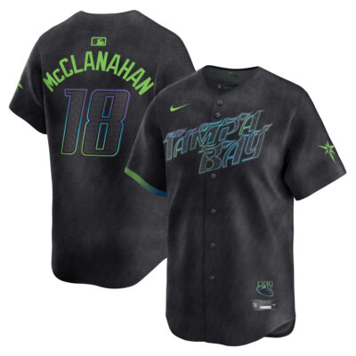 Shane McClanahan Tampa Bay Rays Charcoal City Connect Limited Jersey - All Stitched