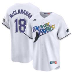 Shane McClanahan Tampa Bay Rays White Cooperstown Collection Limited Jersey - All Stitched