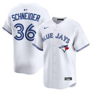 Davis Schneider Toronto Blue Jays White Home Limited Jersey - All Stitched