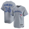 Davis Schneider Toronto Blue Jays Grey Road Limited Jersey - All Stitched