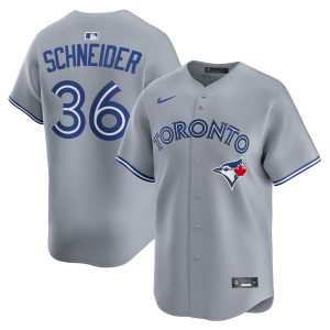 Davis Schneider Toronto Blue Jays Grey Road Limited Jersey - All Stitched
