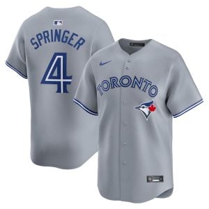 George Springer Toronto Blue Jays Grey Road Limited Jersey - All Stitched