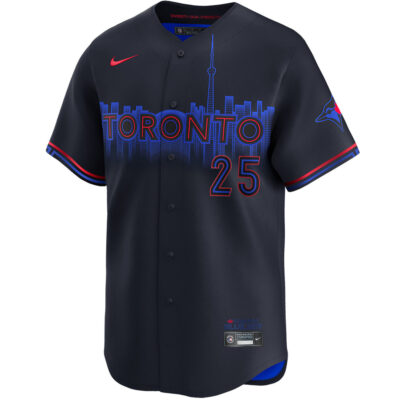 Alternative view of Daulton Varsho Toronto Blue Jays Black City Connect Limited Jersey - All Stitched