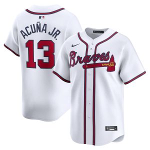 Ronald Acuna Jr Atlanta Braves White Home Limited Jersey - All Stitched