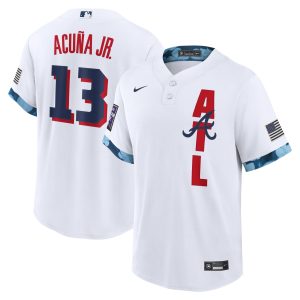 Ronald Acuna Jr Atlanta Braves White 2021 All-Star Jersey - All Stitched