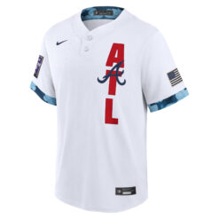 Alternative view of Ronald Acuna Jr Atlanta Braves White 2021 All-Star Jersey - All Stitched