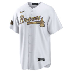 Alternative view of Ronald Acuna Jr Atlanta Braves White 2022 All-Star Jersey - All Stitched