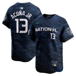 Ronald Acuna Jr Atlanta Braves Navy 2023 All-Star Jersey - All Stitched