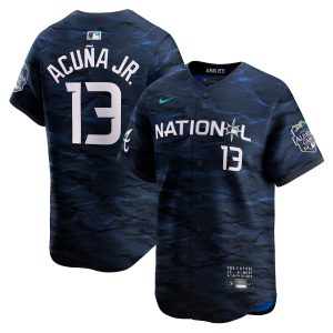 Ronald Acuna Jr Atlanta Braves Navy 2023 All-Star Jersey - All Stitched
