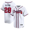 Matt Olson Atlanta Braves White Home Limited Jersey - All Stitched