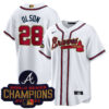 Matt Olson Atlanta Braves White 2022 Gold Program Jersey - All Stitched