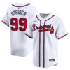Spencer Strider Atlanta Braves White Home Limited Jersey - All Stitched