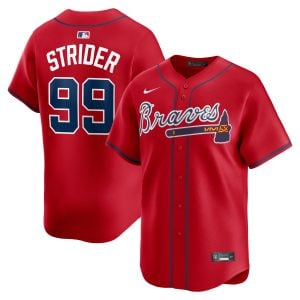 Spencer Strider Atlanta Braves Red Alternate Limited Jersey - All Stitched