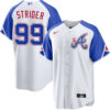 Spencer Strider Atlanta Braves White City Connect Limited Jersey - All Stitched