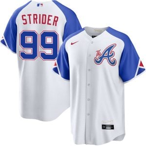 Spencer Strider Atlanta Braves White City Connect Limited Jersey - All Stitched