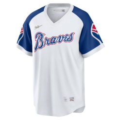 Alternative view of Spencer Strider Atlanta Braves White 1974 Cooperstown Collection Jersey - All Stitched