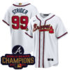 Spencer Strider Atlanta Braves White 2022 Gold Program Jersey - All Stitched
