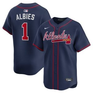 Ozzie Albies Atlanta Braves Navy Alternate Limited Jersey - All Stitched