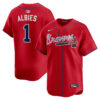 Ozzie Albies Atlanta Braves Red Alternate Limited Jersey - All Stitched