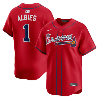 Ozzie Albies Atlanta Braves Red Alternate Limited Jersey - All Stitched
