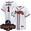Ozzie Albies Atlanta Braves White 2022 Gold Program Jersey - All Stitched