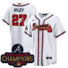 Austin Riley Atlanta Braves White 2022 Gold Program Jersey - All Stitched