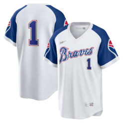 Ozzie Albies Atlanta Braves White 1974 Cooperstown Collection Jersey - All Stitched