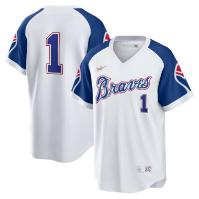 Ozzie Albies Atlanta Braves White 1974 Cooperstown Collection Jersey - All Stitched