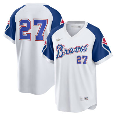 Austin Riley Atlanta Braves White 1974 Cooperstown Collection Jersey - All Stitched