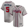 Freddie Freeman Atlanta Braves Grey Road Limited Jersey - All Stitched