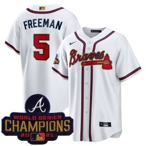 Freddie Freeman Atlanta Braves White 2022 Gold Program Jersey - All Stitched