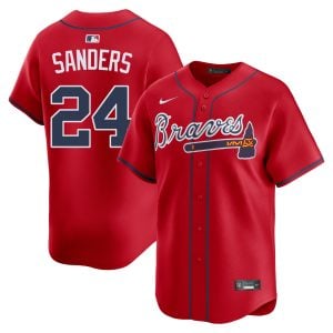 Deion Sanders Atlanta Braves Red Alternate Limited Jersey - All Stitched