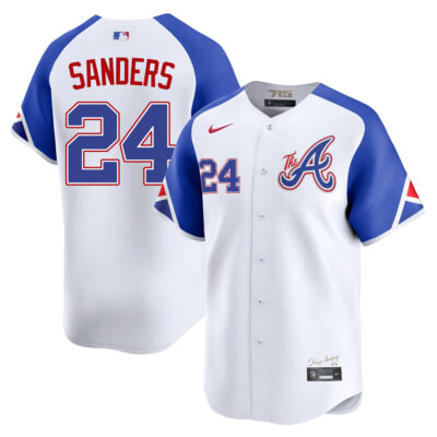 Deion Sanders Atlanta Braves White City Connect Limited Jersey - All Stitched