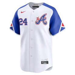 Alternative view of Deion Sanders Atlanta Braves White City Connect Limited Jersey - All Stitched