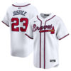 David Justice Atlanta Braves White Home Limited Jersey - All Stitched