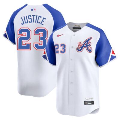 David Justice Atlanta Braves White City Connect Limited Jersey - All Stitched
