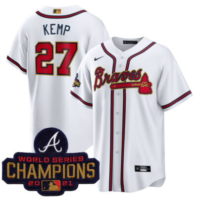 Matt Kemp Atlanta Braves White 2022 Gold Program Jersey - All Stitched