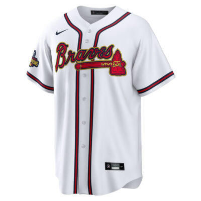 Alternative view of Matt Kemp Atlanta Braves White 2022 Gold Program Jersey - All Stitched
