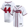 Hank Aaron Atlanta Braves White Home Limited Jersey - All Stitched