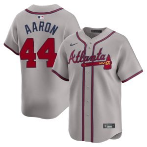 Hank Aaron Atlanta Braves Grey Road Limited Jersey - All Stitched