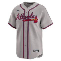 Alternative view of Hank Aaron Atlanta Braves Grey Road Limited Jersey - All Stitched