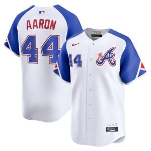 Hank Aaron Atlanta Braves White City Connect Limited Jersey - All Stitched