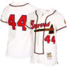 Hank Aaron Atlanta Braves Cream Throwback Jersey - All Stitched