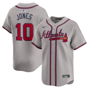 Chipper Jones Atlanta Braves Grey Road Limited Jersey - All Stitched