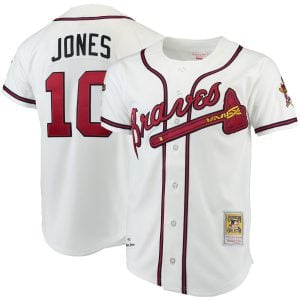 Chipper Jones Atlanta Braves White Cooperstown Collection Jersey - All Stitched