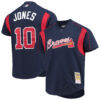 Chipper Jones Atlanta Braves Navy Cooperstown Collection Jersey - All Stitched