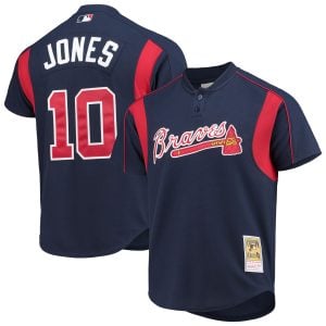 Chipper Jones Atlanta Braves Navy Cooperstown Collection Jersey - All Stitched